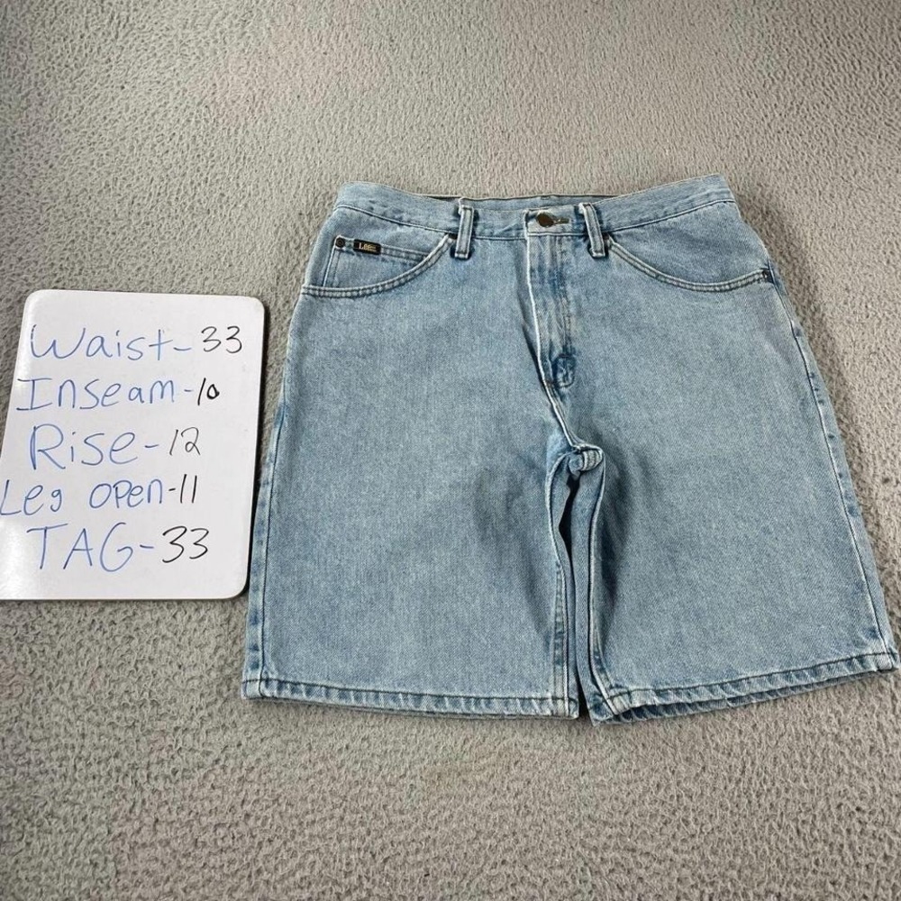 Lee light blue skater shorts jorts denim high rise mens size 33 summer outdoor